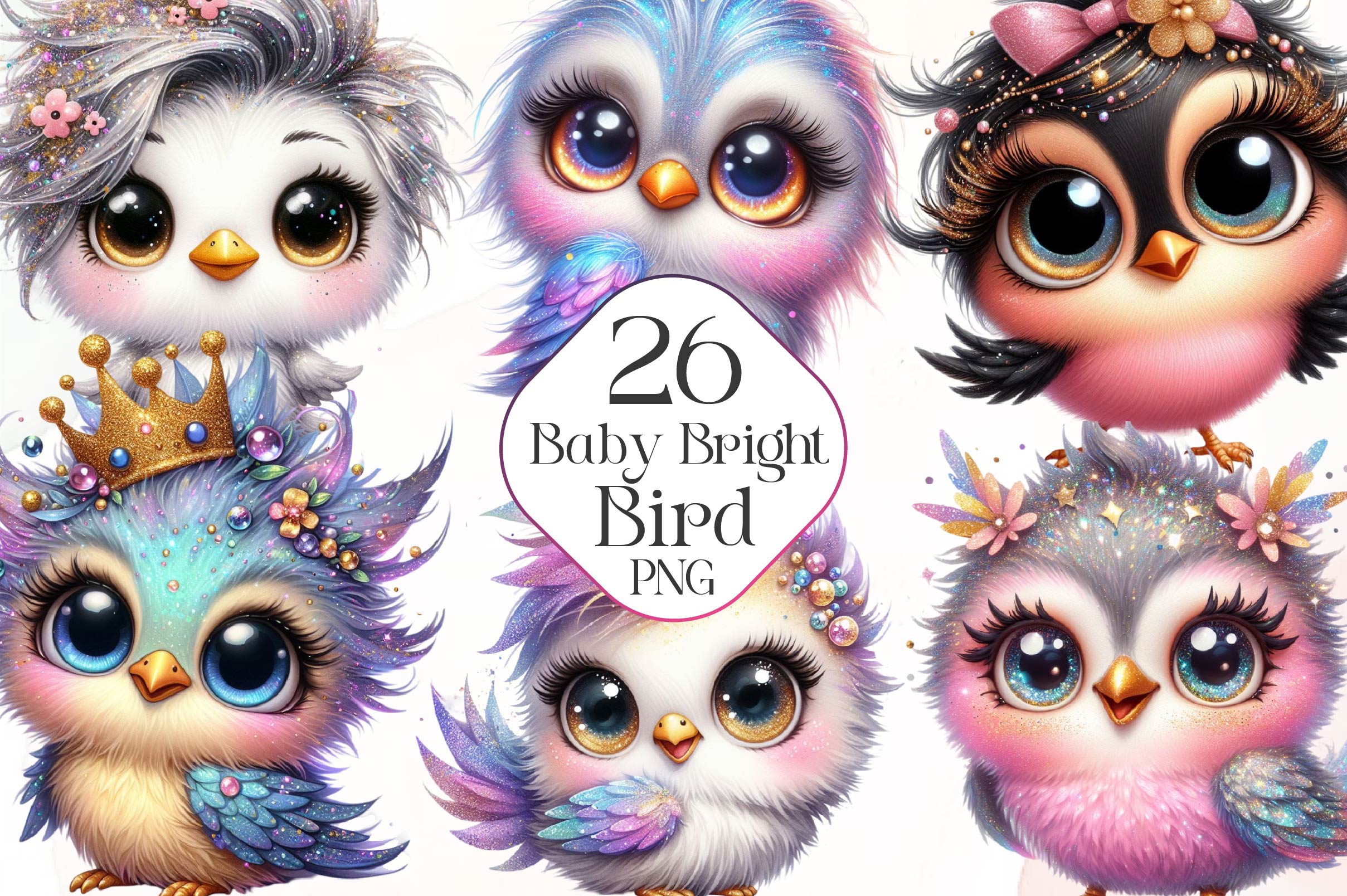 Baby Bright Bird Clipart Bundle