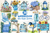 Blue Rustic Summer Clipart Bundle