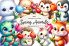 Spring Animals Tulips Flower Clipart Bundle