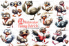 Cute And Funny Ostrich Clipart Bundle