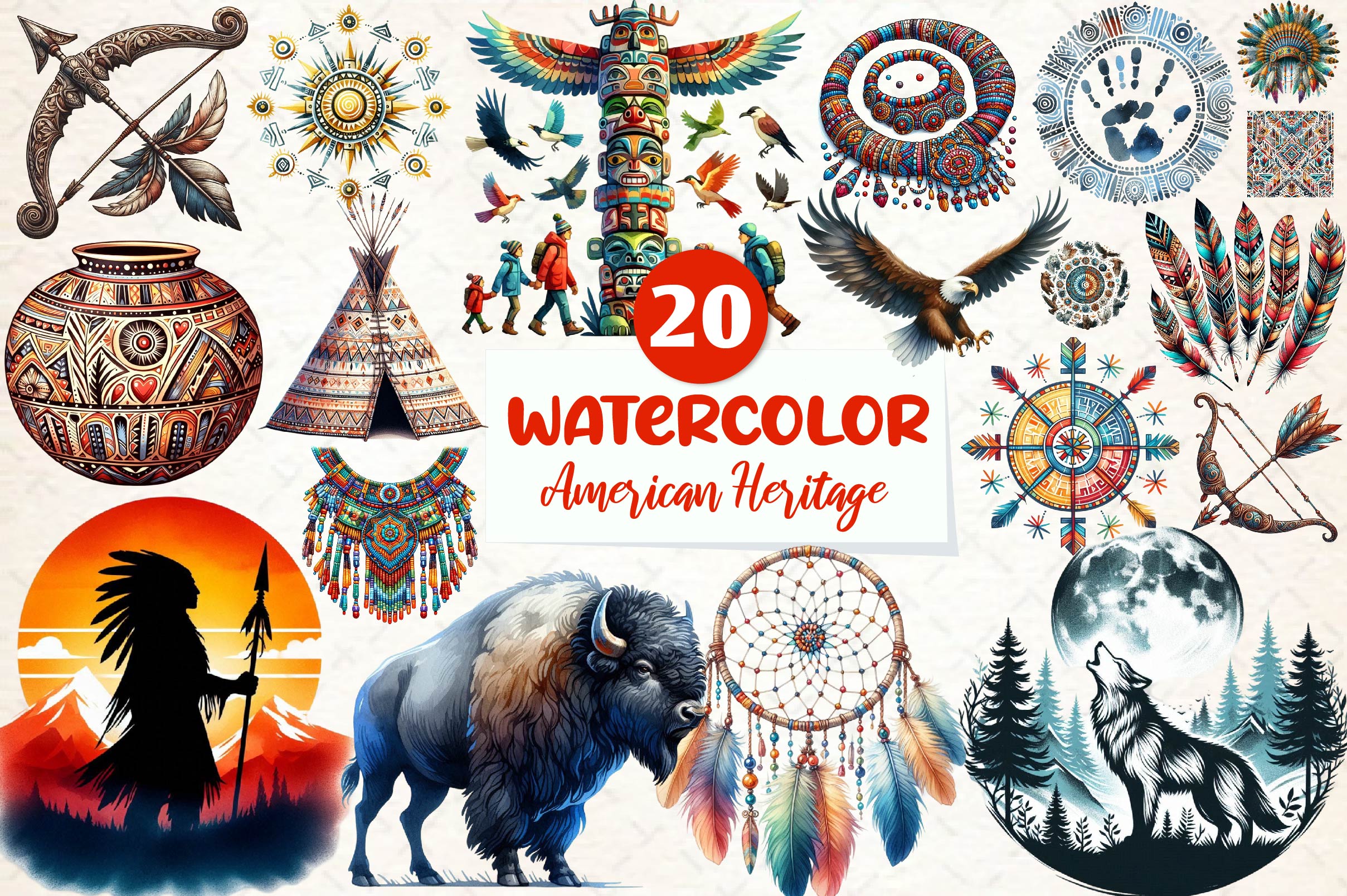 Native American Heritage Clipart Bundle