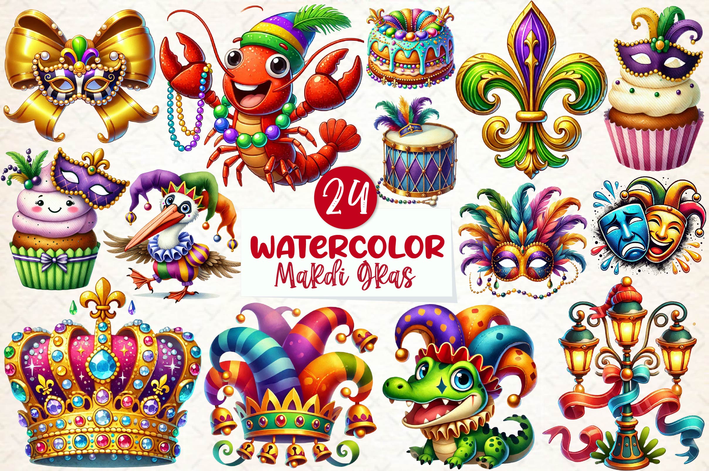 Mardi Gras Clipart Bundle 1