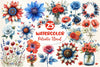 Patriotic Floral Clipart Bundle