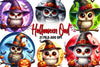 Halloween Bright Owl Clipart Bundle