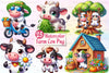 Cute Farm Cows Clipart Bundle
