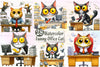 Funny Office Cat Clipart Bundle