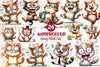 Funny Black Cats Crazy Cat Clipart Bundle