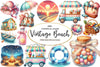 Vintage Beach Clipart Bundle