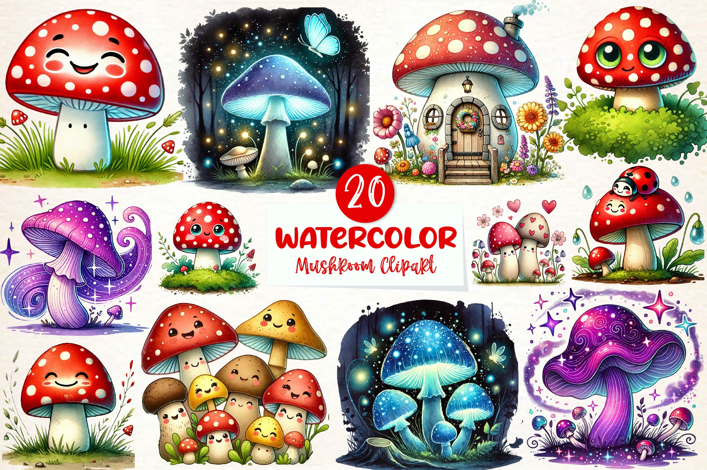 Mushroom Clipart Bundle