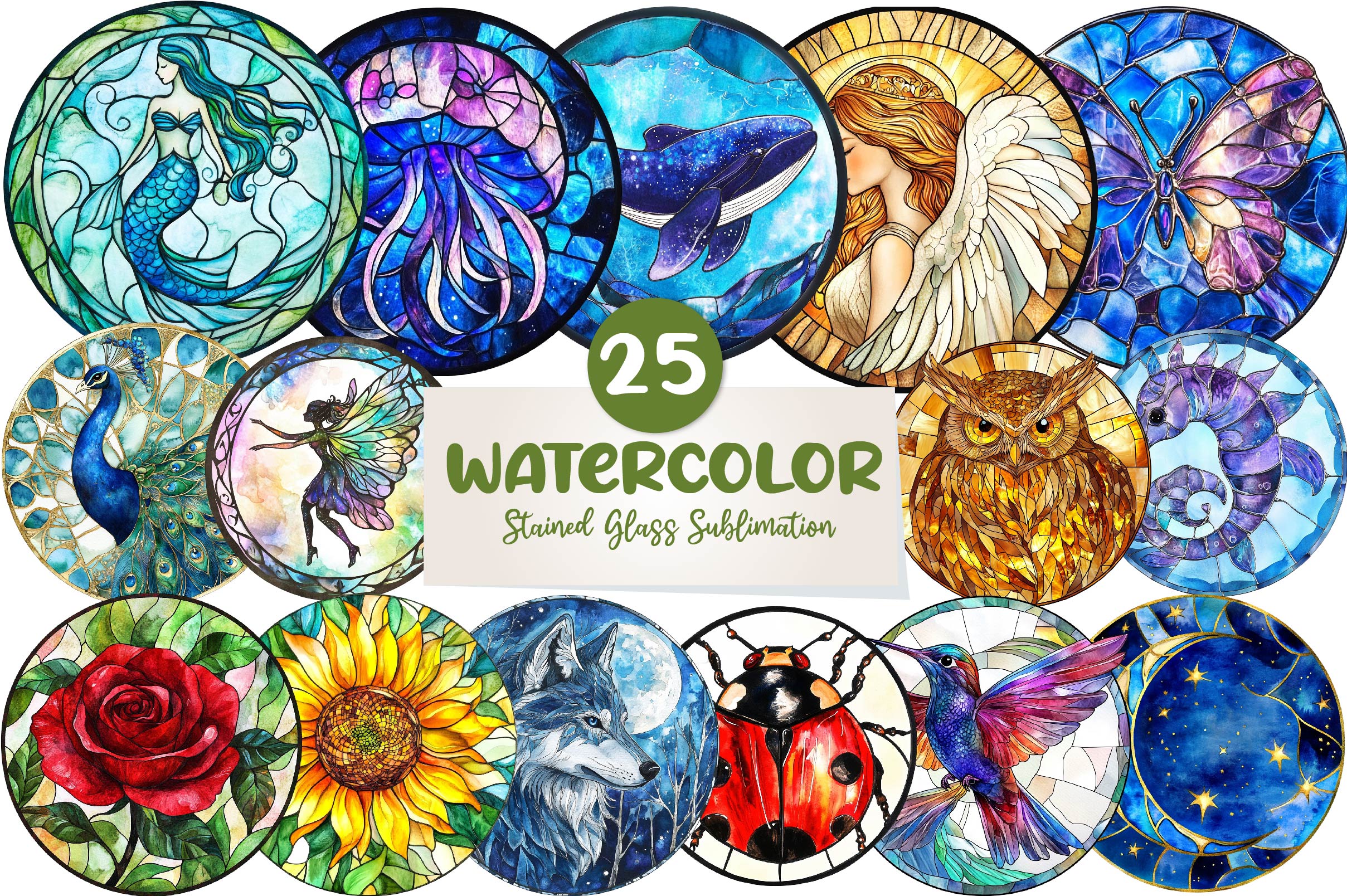 Stained Glass Clipart Bundle