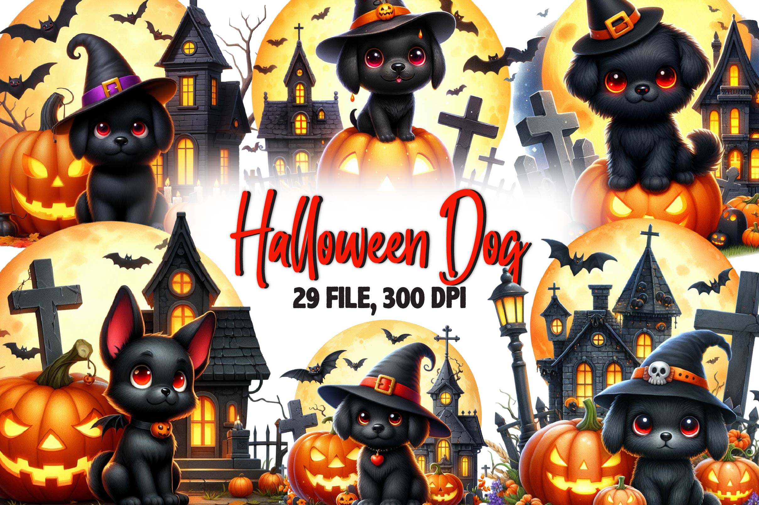 Halloween Dog Clipart Bundle