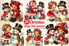 Vintage Child And Snowman Clipart Bundle