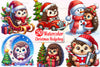 Christmas Cute Hedgehog Clipart Bundle