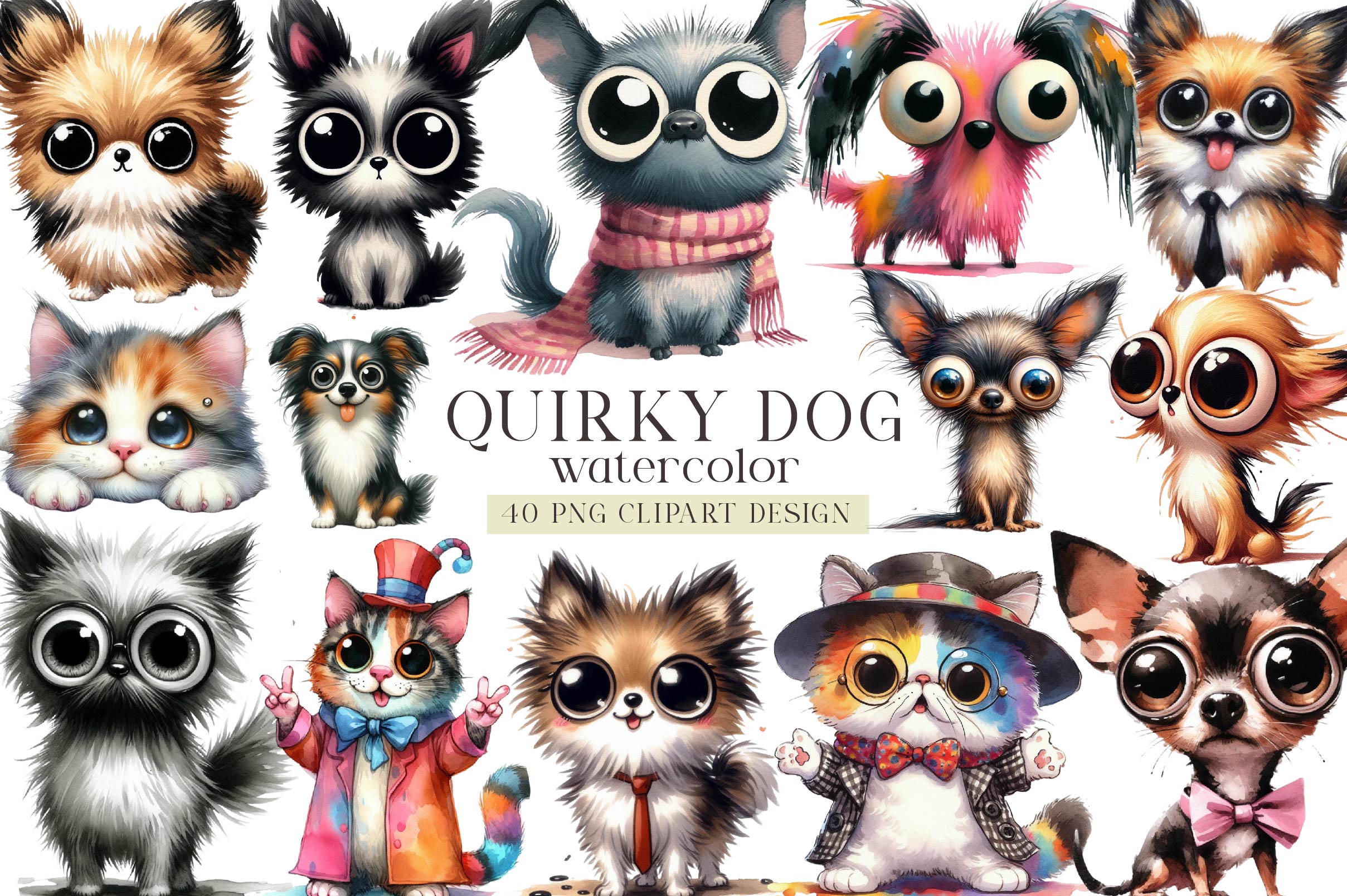 Quirky Dog Clipart Bundle