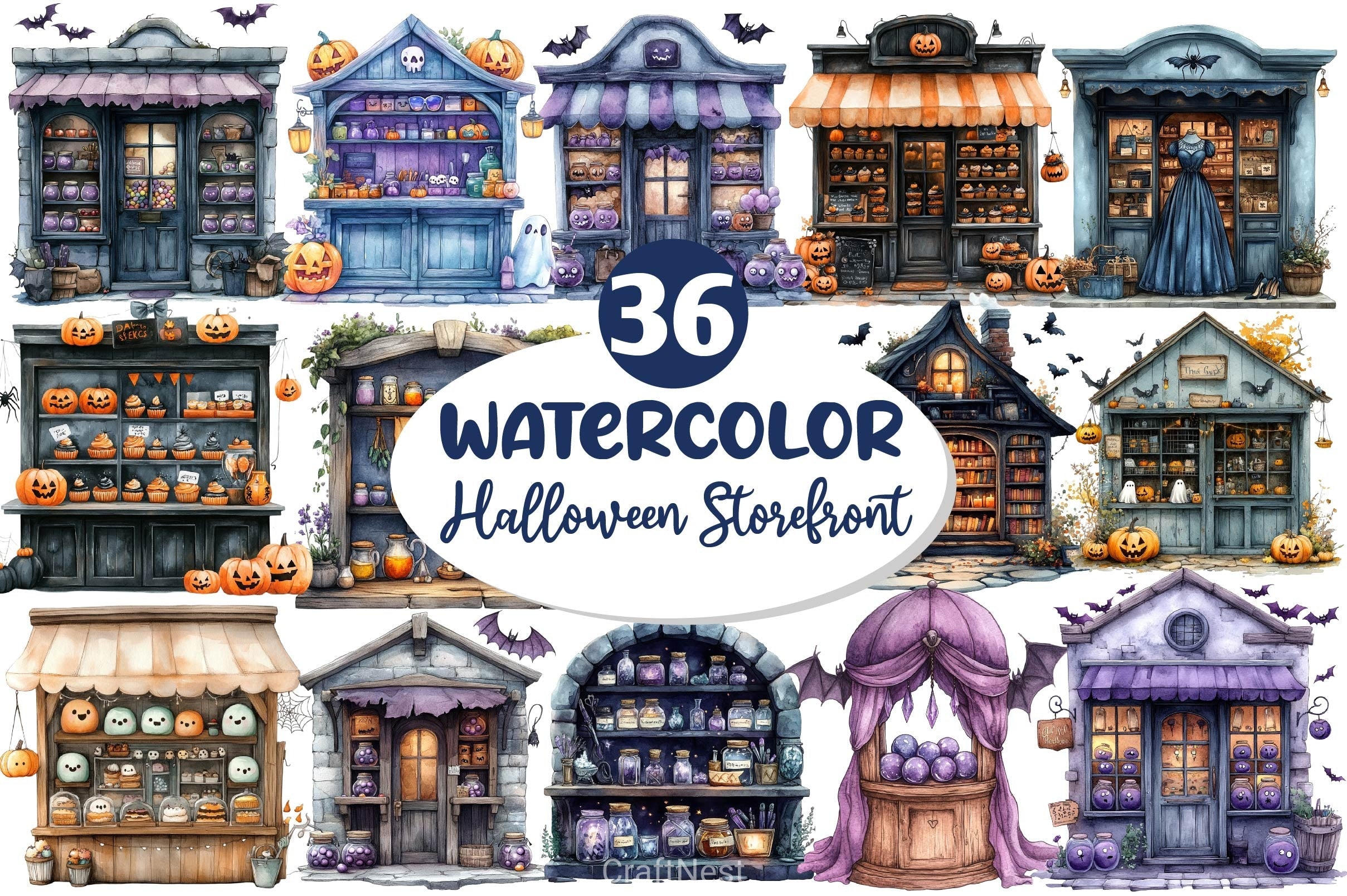 Halloween Storefront Clipart Bundle 1