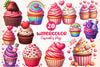 Valentines Day Cupcakes Clipart Bundle