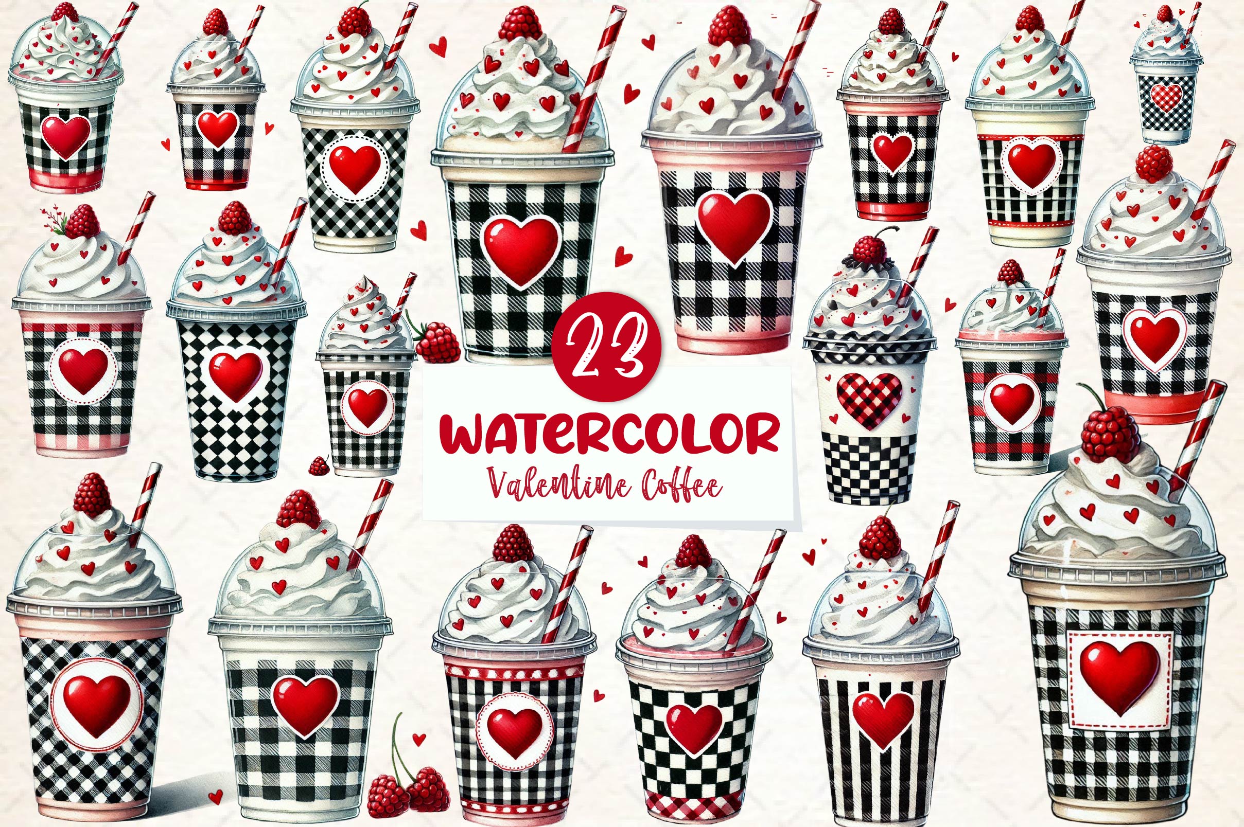 Valentine Day Coffee Clipart Bundle