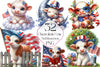Patriotic Charolais Cow Clipart Bundle