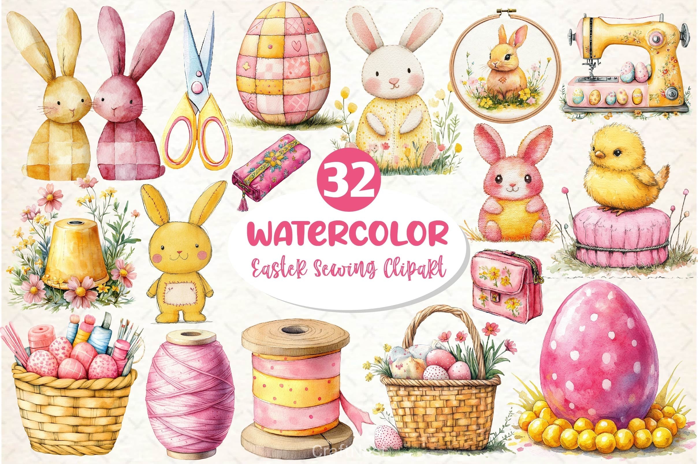 Easter Sewing Clipart Bundle 2