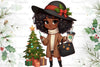 African American Christmas Girl Clipart Bundle 23