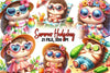 Cute Summer Hedgehog Clipart Bundle