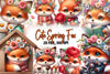 Cute Spring Fox Clipart Bundle