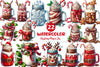 Christmas Hot Cocoa Mason Jar Clipart Bundle 1