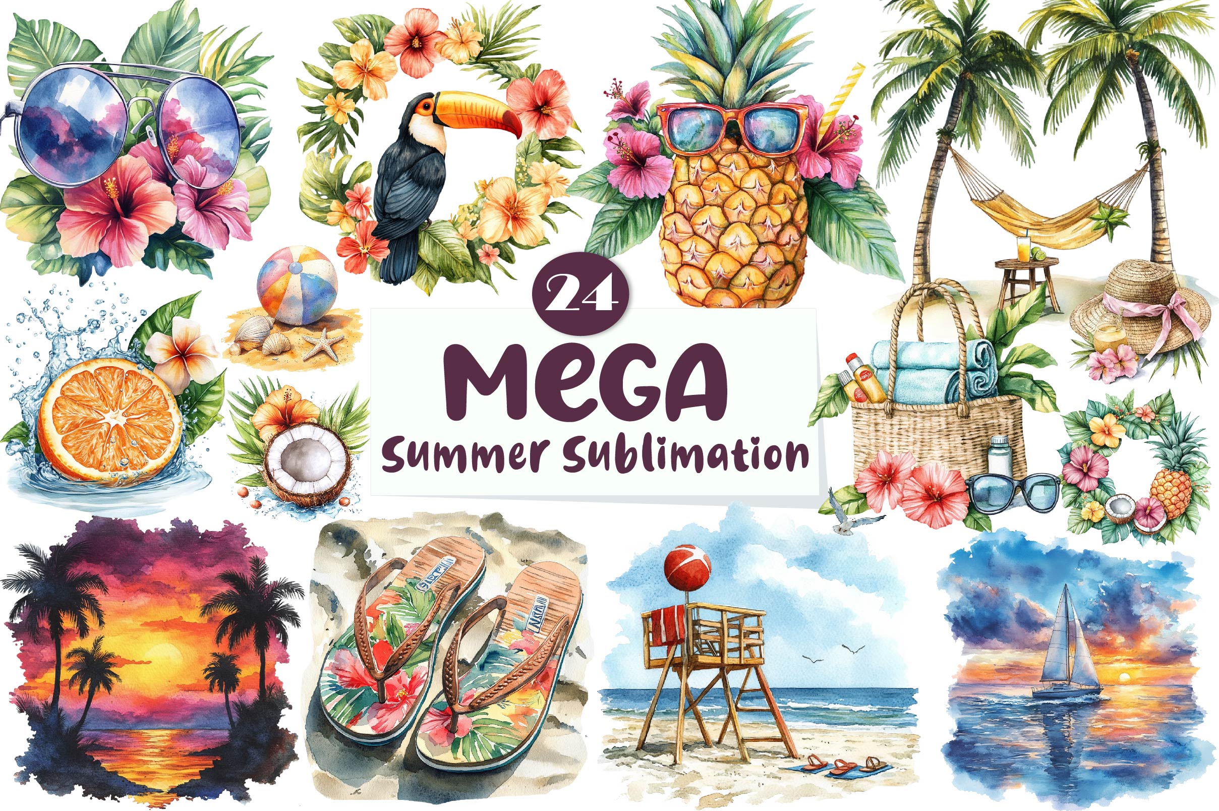 Mega Summer Clipart Bundle