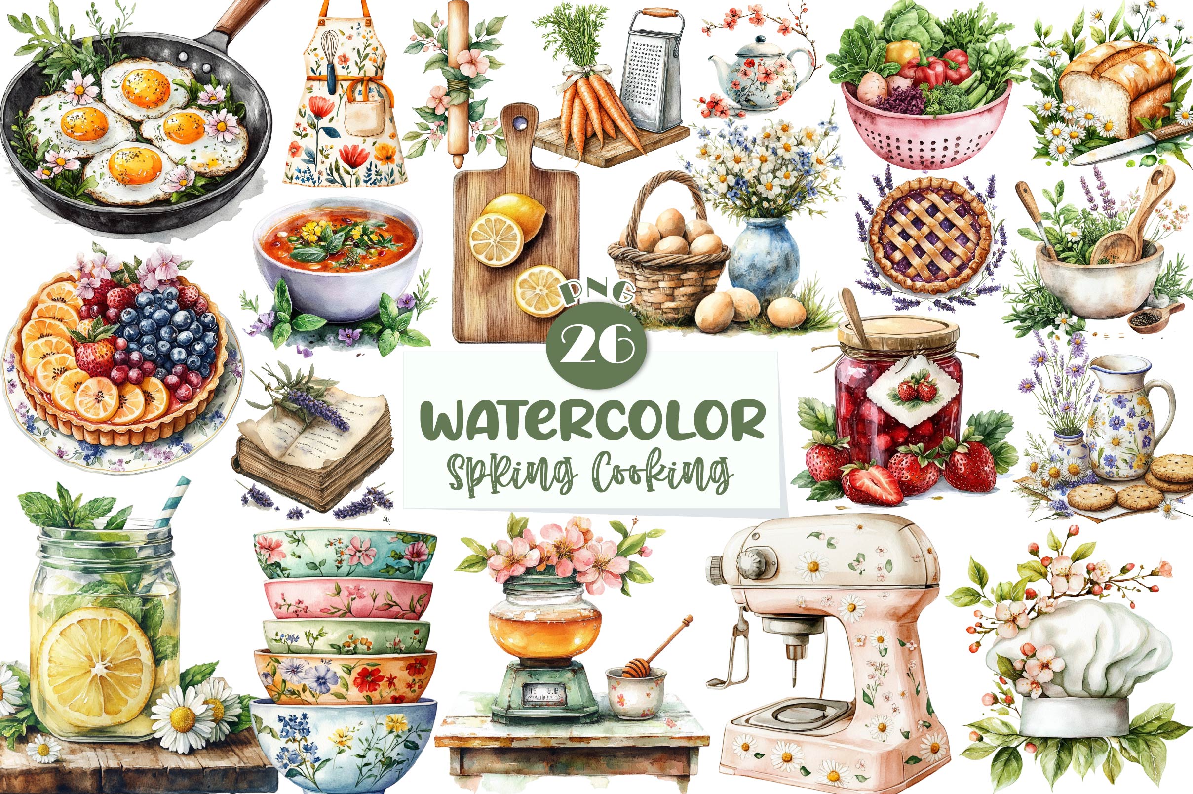 Spring Cooking Clipart Bundle