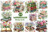 Pretty Books With Flowers Clipart Bundle 2