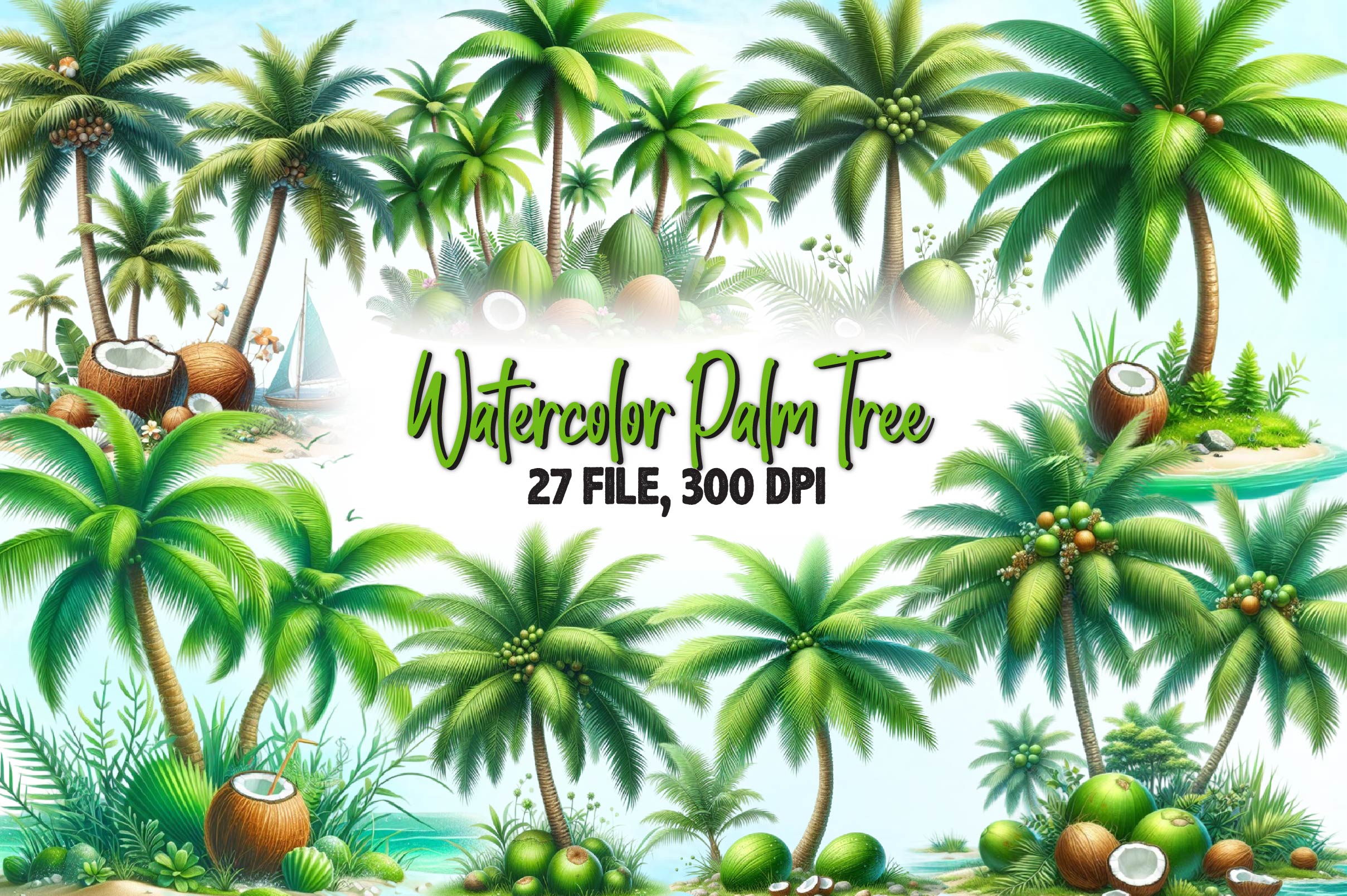 Palm Tree Clipart Bundle 1
