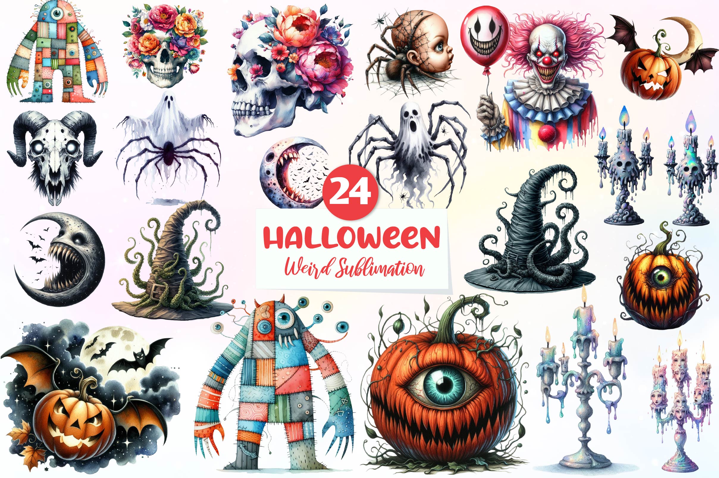 Weird Halloween Clipart Bundle