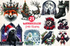 Christmas Gothic Animals Clipart Bundle