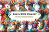 Boots With Spring Flowers Clipart Bundle