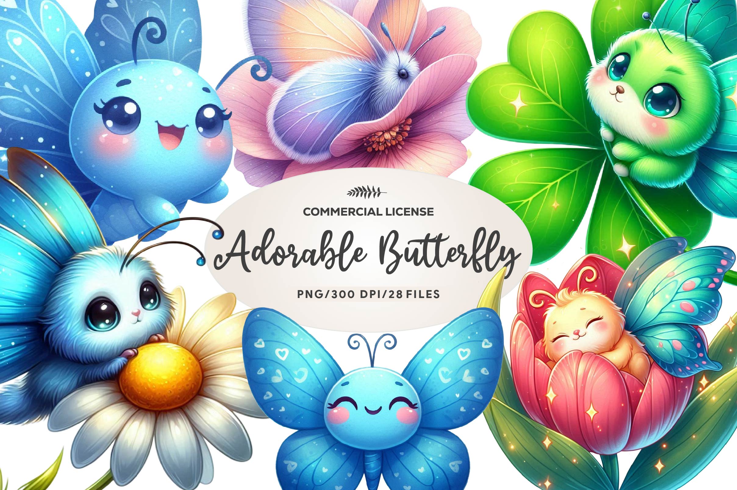 Adorable Butterfly Clipart Bundle