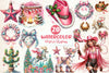 Coquette Western Christmas Clipart Bundle