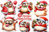 Christmas Funny Fat Dog Clipart Bundle