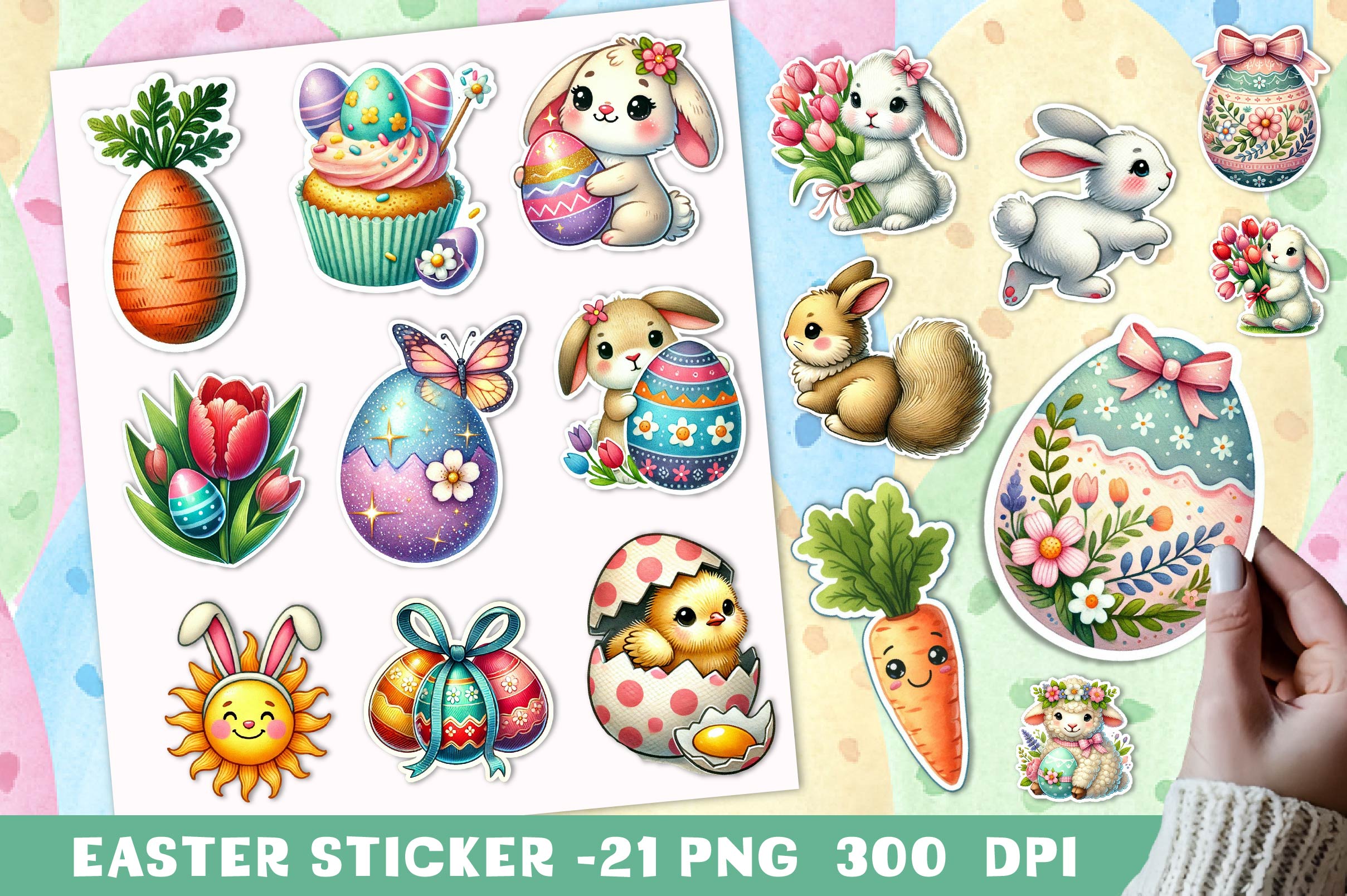 Easter Sticker Clipart Bundle