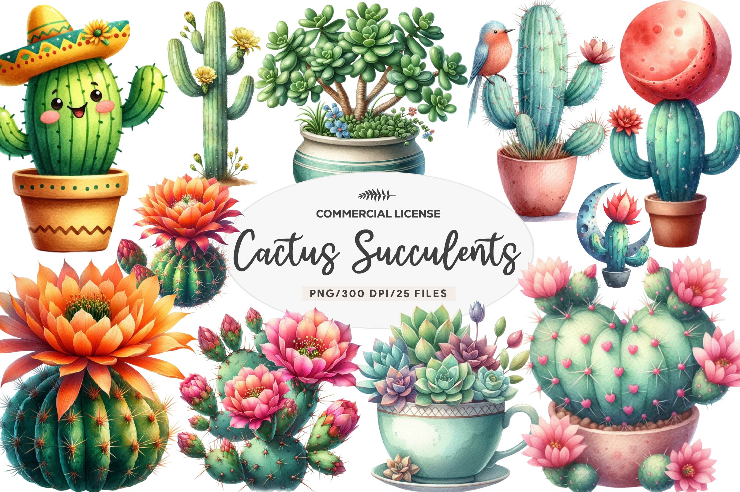 Cactus And Succulents Clipart Bundle