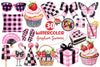 Black And Pink Gingham Summer Clipart Bundle