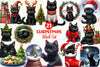 Black Cat Christmas Clipart Bundle