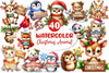 Merry Christmas Animals Clipart Bundle
