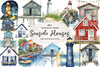 Seaside Houses And Lighthouses Clipart Bundle