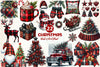 Black & Red Plaid Christmas Clipart Bundle