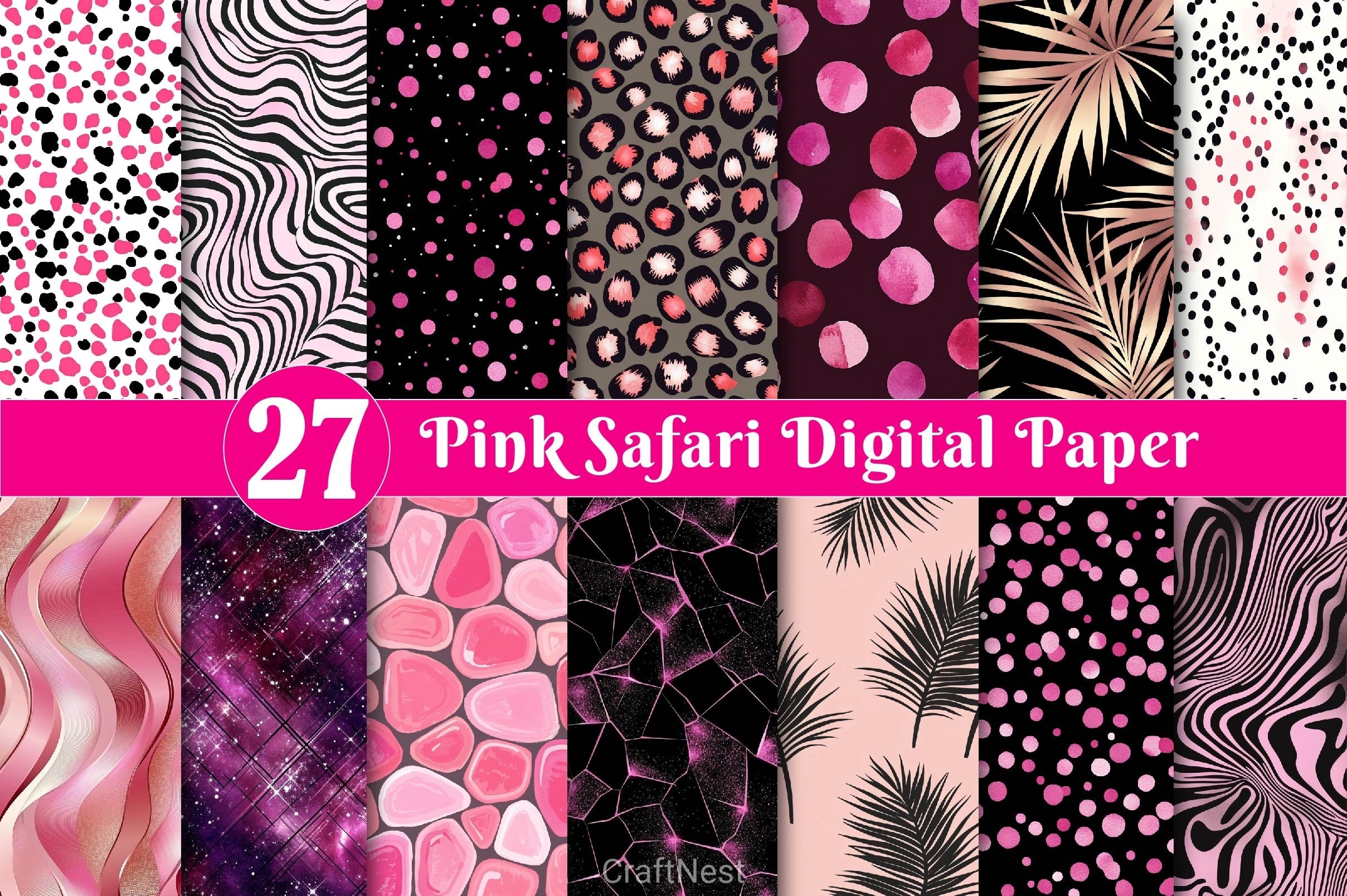 Pink Safari Digital Paper