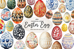 Traditional Easter Egg Folk Clipart Bundle - CraftNest - Digital Crafting and Art