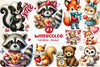 Valentine Woodland Animal Clipart Bundle