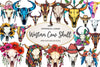 Western Cow Skull Clipart Bundle