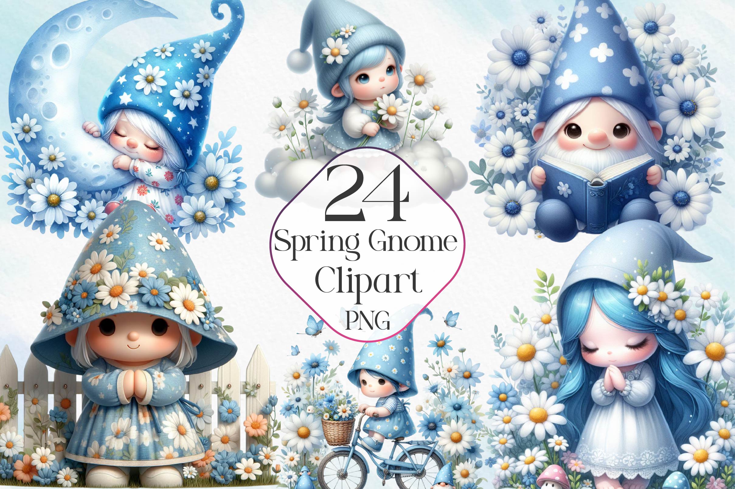 Spring Gnome Clipart Bundle