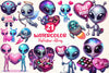 Valentines Day Aliens Clipart Bundle